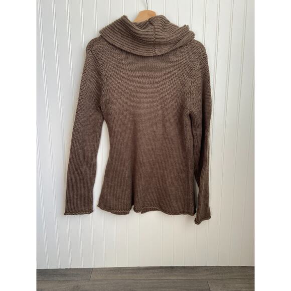 Soft Surroundings Belted Cardigan Sweater Womens Medium Brown Wool Blend Western - Picture 6 of 7